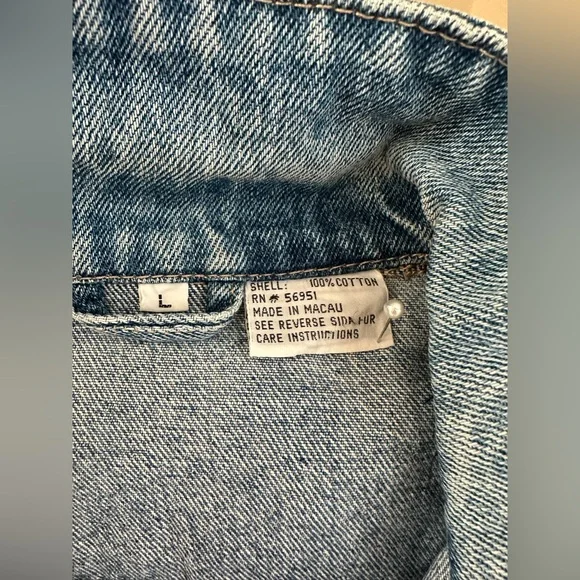 Vintage 80s denim jean jacket, Large - Picture 3 of 9